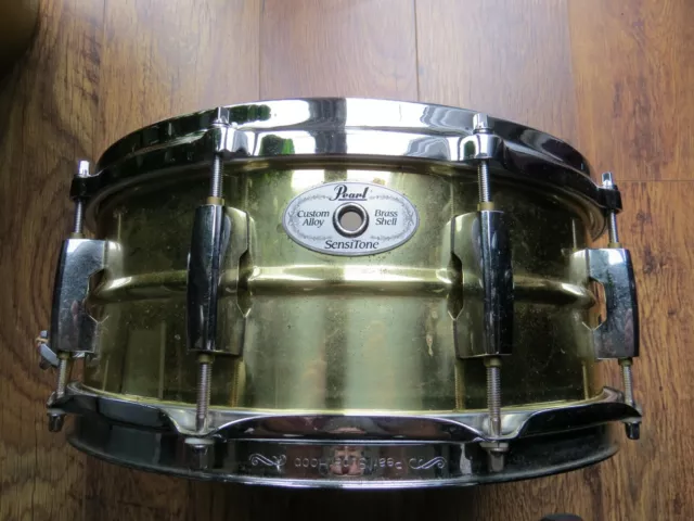 PEARL SENSITONE CUSTOM Alloy Brass Vintage Snare Drum 14x5.5 Die Cast Hoop  £150.00 - PicClick UK
