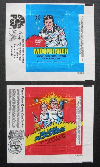 1979 Vintage Topps Moonraker & Buck Rogers Wax Pack - WRAPPER ONLY, Set of 2