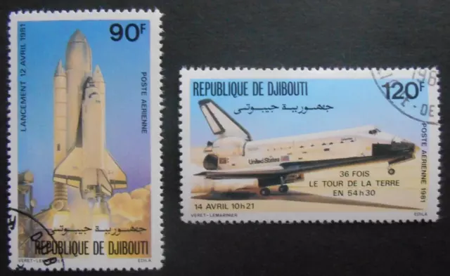 Dschibuti 1981, Mi. 312-313, Space, Raumfahrt, Shuttle, gestempelt