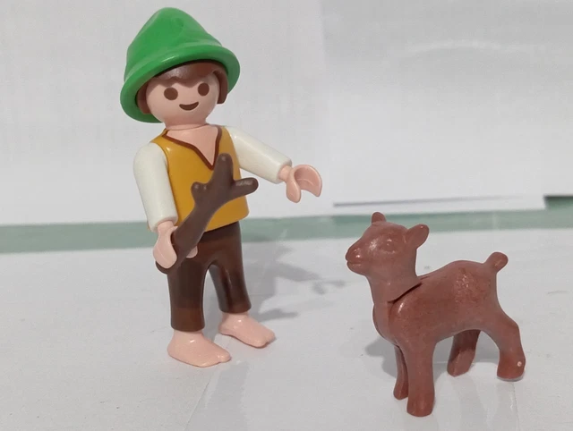 Lot Figurines Plomb Quiralu SC Britains - Enfant Berger, Vache, âne, Chèvre, Poules