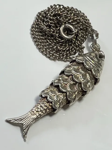 Silver Articulated Fish Necklace