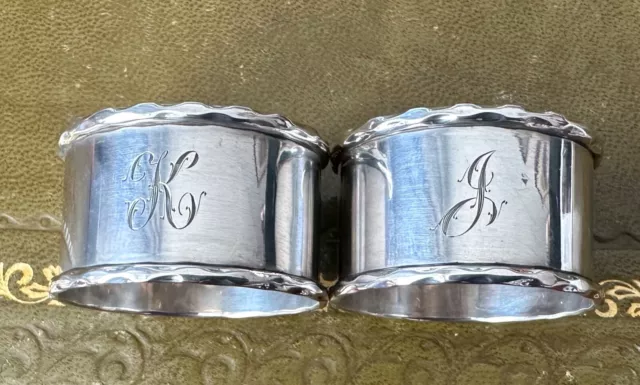 Vintage Solid Silver Napkin Rings 1936