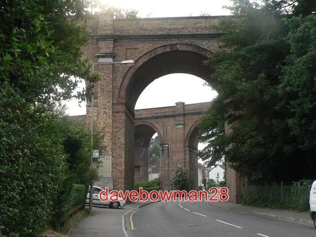 Photo  Branksome: Double Viaduct Surrey Road Passes Under Two Viaducts In Quick