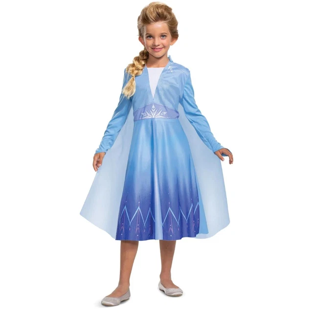 Per Bambini Ragazze Ufficiale Disney Frozen Regina Elsa da Viaggio Abito Costume