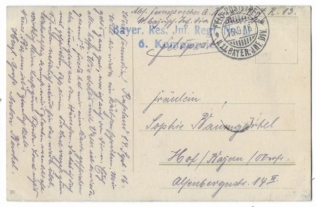 Ostfront, Polen, Bayer. Res. Inf. Regt. 13, 6. Komp. Fp. 1916, Ak poln. Dorf