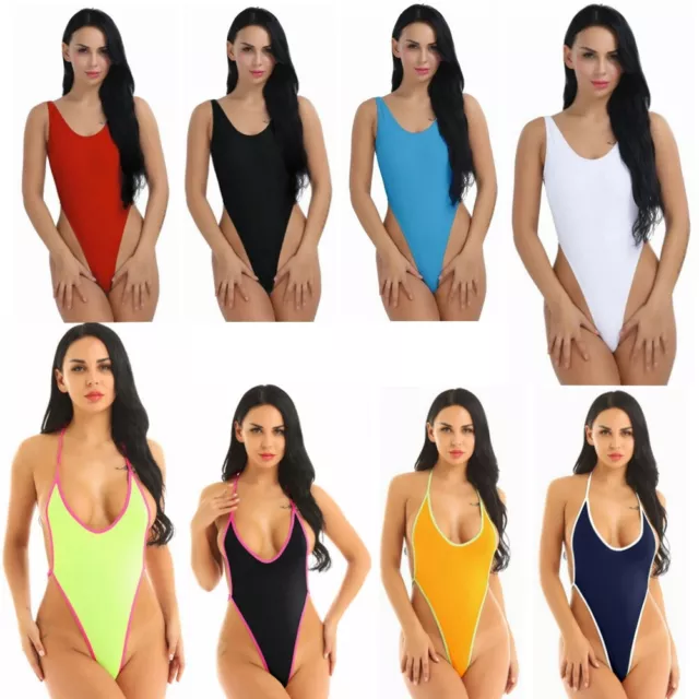 Damen Einteiler Bikini Thong Body Stringbody Bademode Monokini Lingerie Dessous