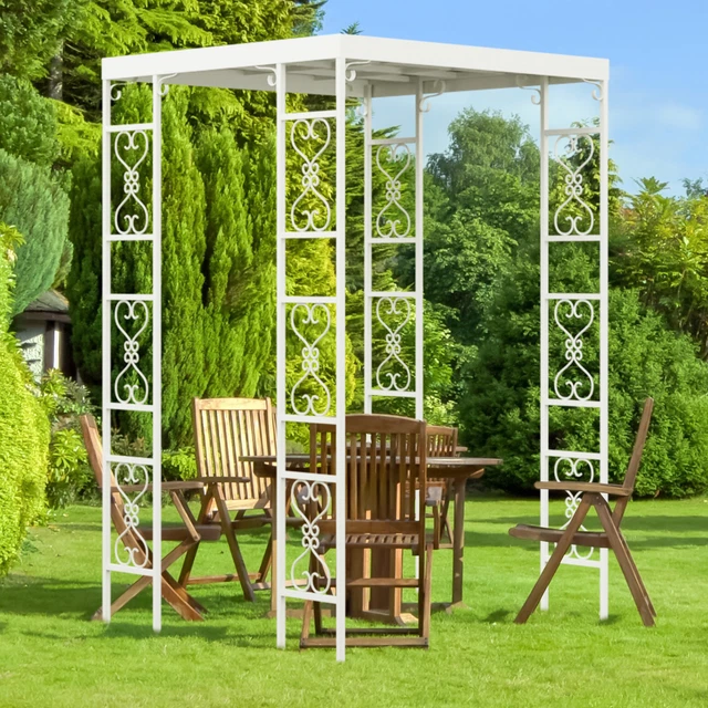 Pavillon Gartenzelt Gartenpavillon Rosenbogen Rankhilfe mit Dach Wasserdicht XXL