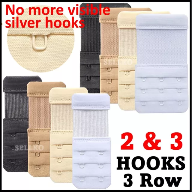 Bra Extender 2 3 Hooks Elastic Extension 4 Colours Bra Strap Strapless Underwear
