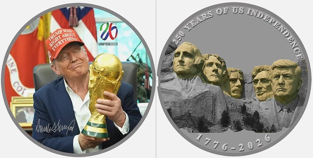 DONALD TRUMP GOLD Silver Coin World Cup 2026 Mount Rushmore Signed ...