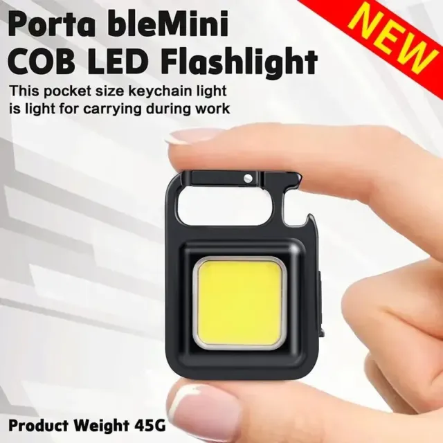 4pcs Mini LED Flashlight COB Work Light 800LM USB Rechargeable Keychain Lamp US 2