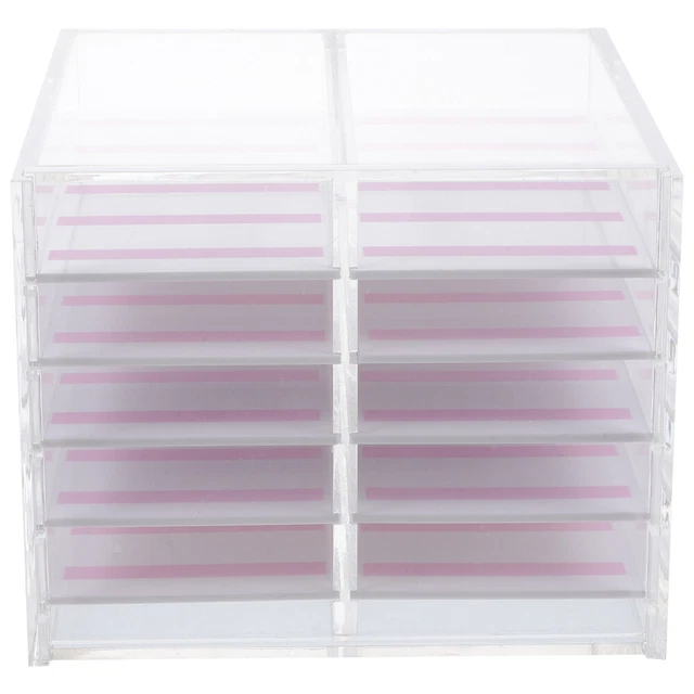 Caja de almacenamiento de puntas de uñas portátil transparente de 10 capas contenedor de uñas sintéticas prensado