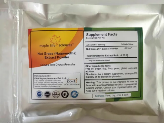 Nut Grass (Nagarmotha) 20:1 Extract Powder Cyprus Rotundu Weight loss digestion