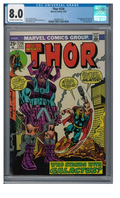 Thor #226 (1974) 2nd Firelord Classic Galactus Cover CGC 8.0 HC844