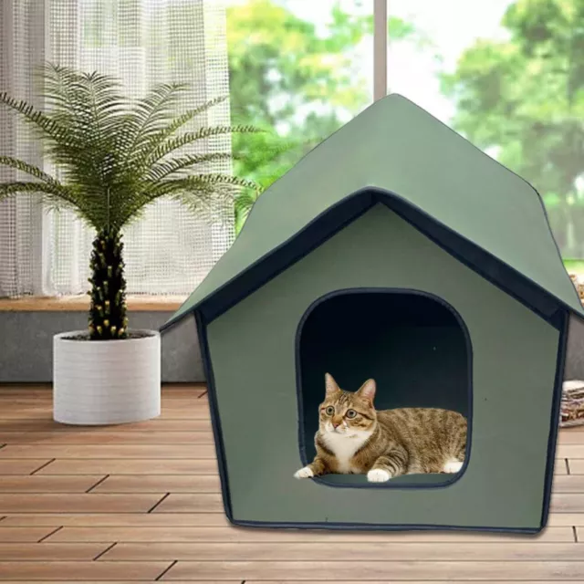Weatherproof Outdoor Cat Dog House Kennel Stray Shelter Tent Sleep Nest Foldable 3