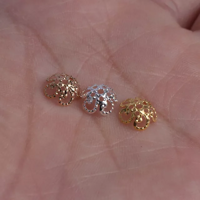 Spack 100 pz 8 mm metallo oro argento colore fiore perline finali tappi distanziatore perle -xp