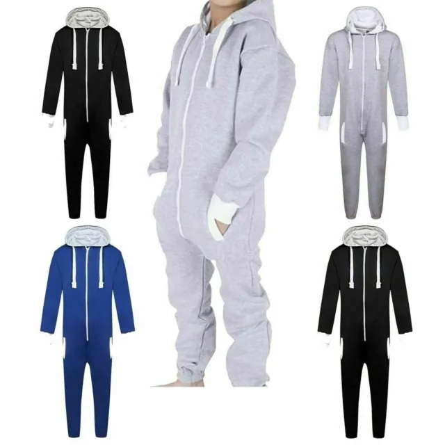 Kids Childrens Unisex Hooded All In One 1Onesie Jumpsuit