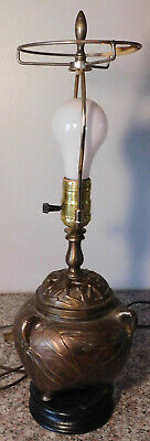 Rare Arts & Crafts Art Nouveau Table Lamp Bronze Finish