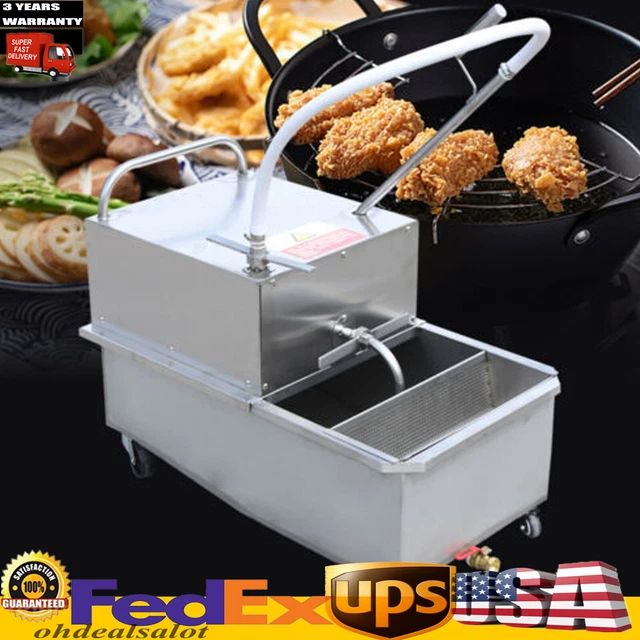 COMMERCIAL PORTABLE FRYER Oil Filter Cart Machine 55L Filtration System