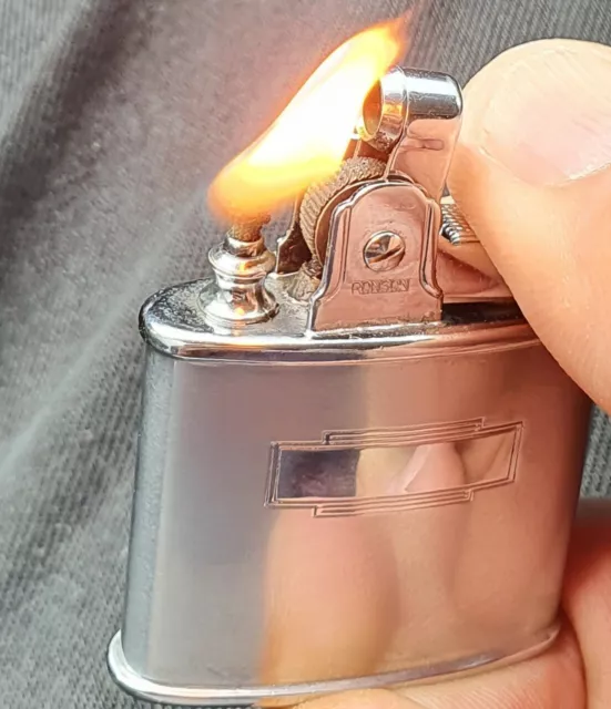 Vintage Ronson Petrol Lighter Serviced Working