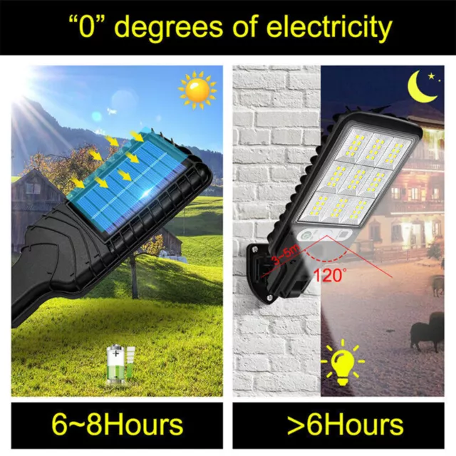 2/4x LED Solarlampe Straßenlampe Bewegungsmelder Straßenlaterne Hofbeleuchtung