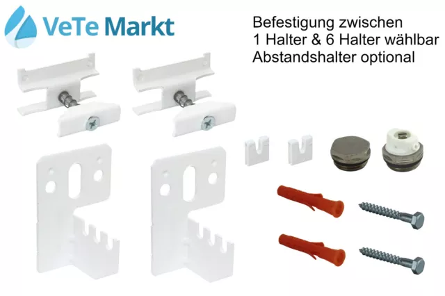 HK Befestigung Röhren Heizkörper Radiator Wand Konsolen Halterung, 2-6 Halter