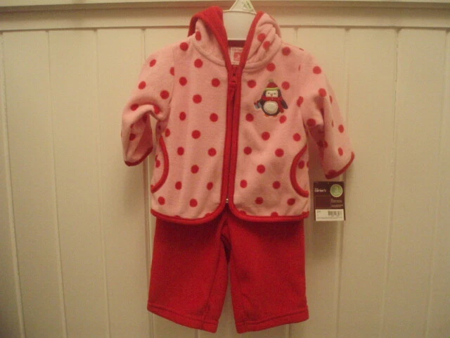 NWT ~ Infant Girls Carter's Hooded Pants Set ~ Size 3 Months