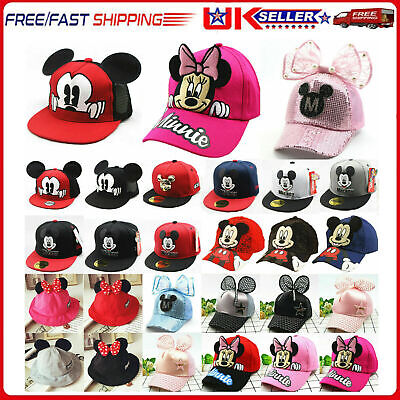 Bambini Ragazzi Ragazze Cappello Disney Mickey Minnie Mouse Snapback Mini Cappellino