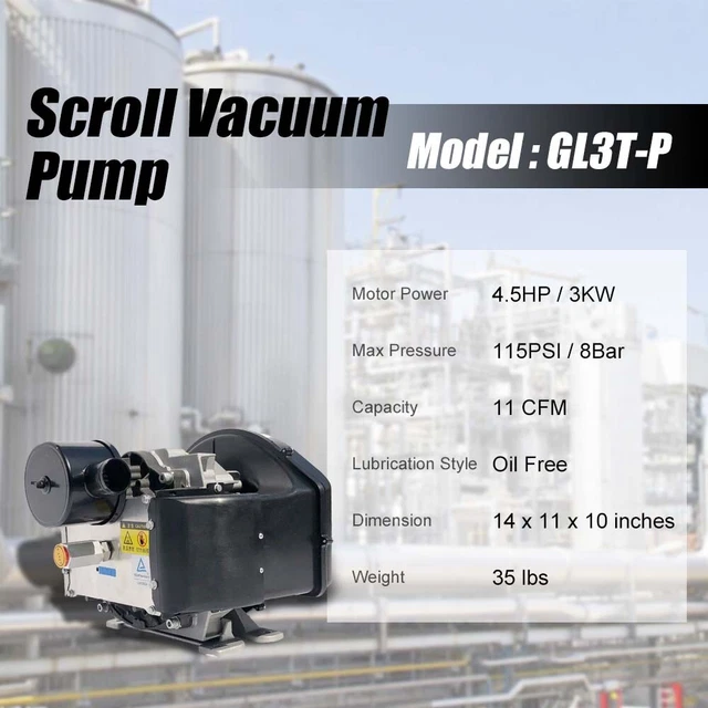 4.5HP Scroll Air Compressors Replacement Pump 115psi 11CFM for Manufacturing 2