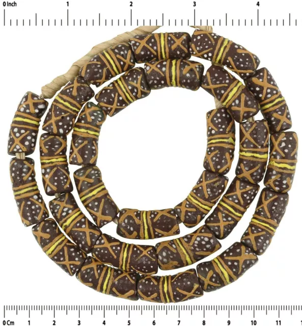Krobo beads handmade recycled powder glass African ethnic necklace Ghana