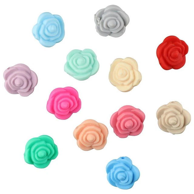 Rose shape Flower Rubber Beads Loose Beads Bulk  DIY Jewellry Making Craft
