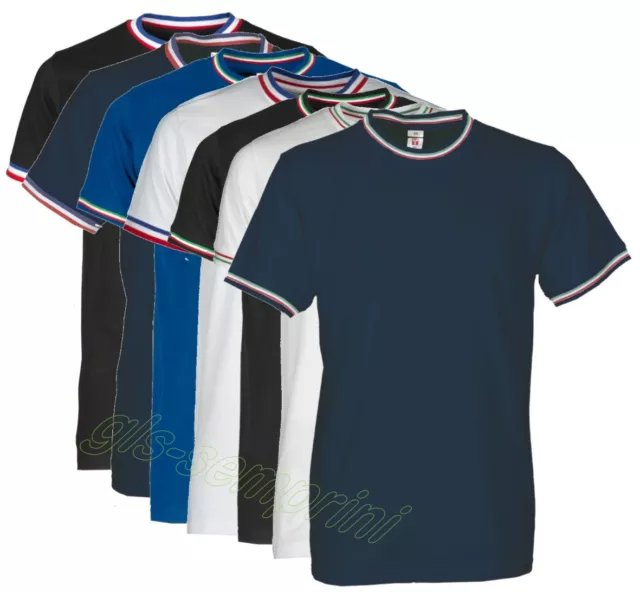 T-Shirt Manica Corta Maglia Bandiera Italia Italy Cotone Uomo Payper Flag