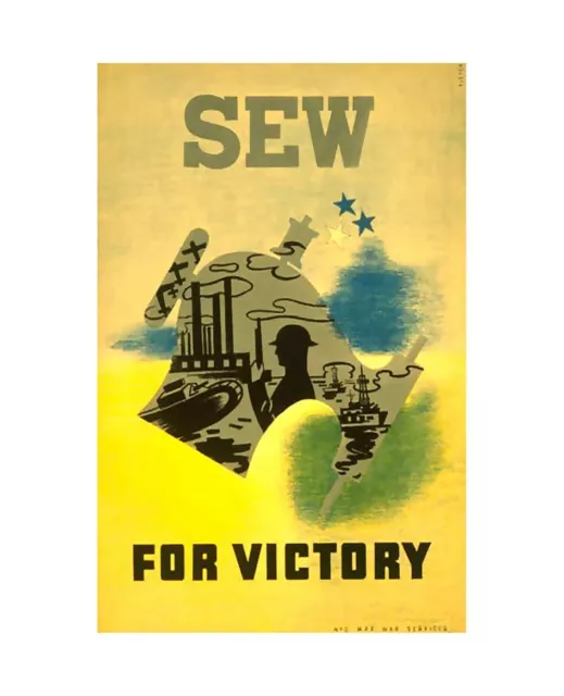 WW2 sew for victory! propaganda poster unique wall art