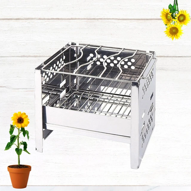 Stufa A Legna Portatile Pieghevole - Per Campeggio, Con Tubo Acciaio Inox, Riscaldamento E Cucina