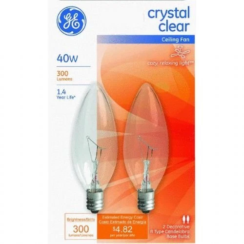 Fan Light Bulbs Blunt Tip 40 W 280 Lumens Candelabra 3.19 in. C-7a...