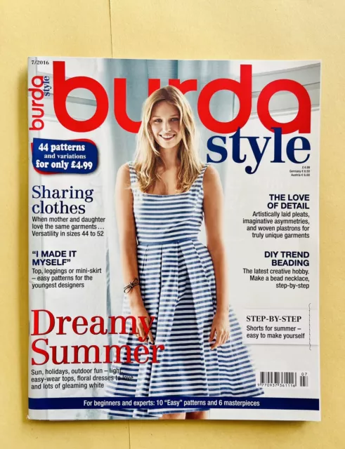 Burda style Sewing Patterns magazine July 2016 Issue 7/2016