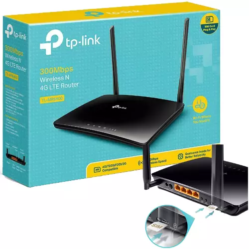 TP-Link TL-MR6400 Router WIRELESS 4G LTE Wi-Fi N300 CON SIM SCHEDA Dati cir