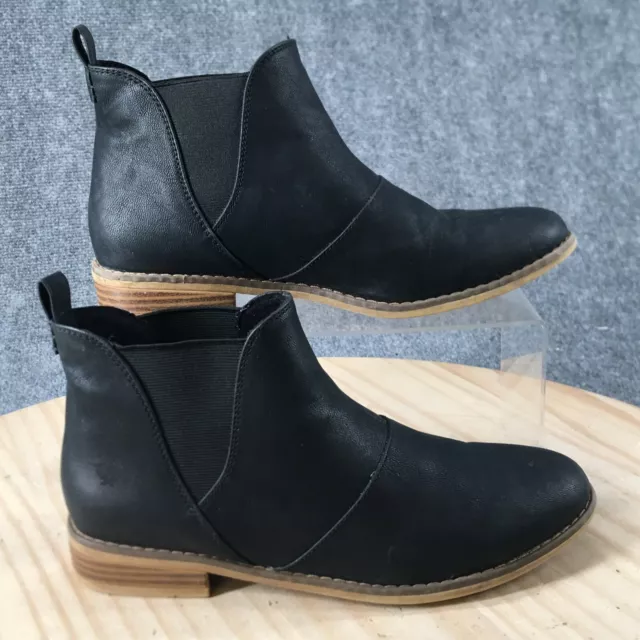 Rocket Dog Boots Womens 9 Ankle Booties Casual Black Leather Pull On Round Toe