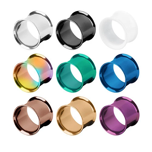 Flesh Orecchio Piercing Tunnel Plug Hollow Tubo Double Flared - Foto 11