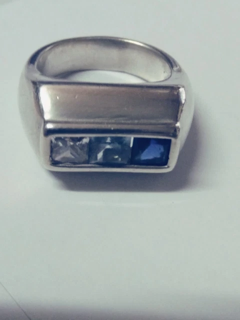 Bague Ancienne Argent Massif 925 - Jonc Alliance Style Art Déco - Taille 54