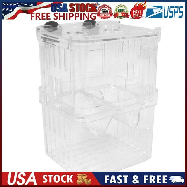 Acrylic Fish Tank Breeding Box Aquarium Double Guppies Hatching Incubator