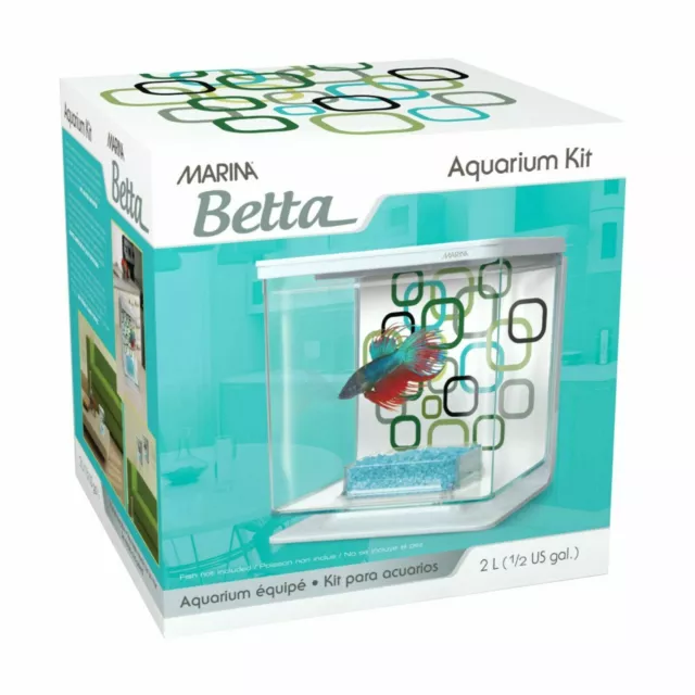Hagen Marina Fish Aquarium GEO BUBBLES BETTA KIT Black