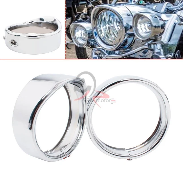 4.5" Passing Light Trim Spot Lamp Ring Cover Chrome For Harley Touring Road King