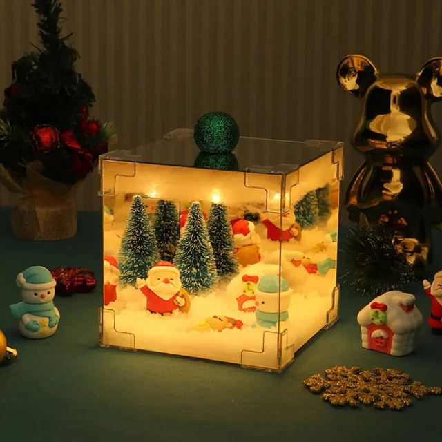 DIY CHRISTMAS NIGHT Light Material Kit LED Cube Lamp for Holiday Desk