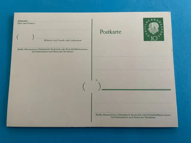 BRD, Ganzsache, Postkarte, Heuss, P 37, postfrisch