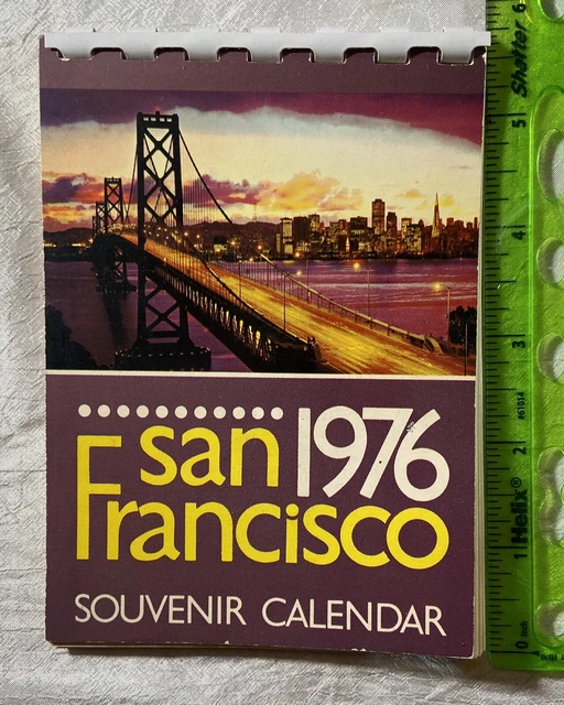 VINTAGE 1976 SOUVENIR Calendar San Francisco BART Chinatown Alcatraz