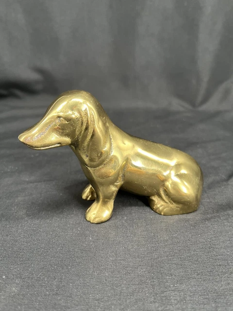 Dachshund Brass Dog Pup Figurine