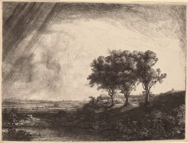 Rembrandt Etching Reproductions: The Three Trees: Fine Art Print