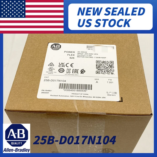 Allen Bradley New 25B-D017N104 525 AC Drive 7.5kw/10HP 25B D017N104 AB