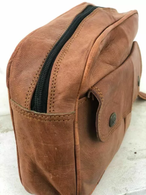 Leather Travel Toiletry Bag Shaving Dopp Kit Shaving Case Men's BAG