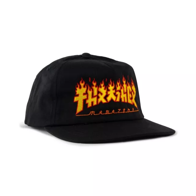 Thrasher Magazine Godzilla Flame Logo Unstructured Skateboard Hat Black Cap New